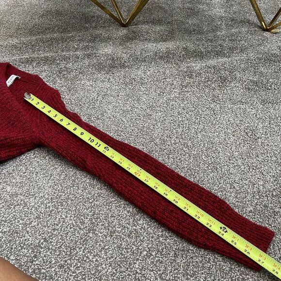 Athleta Sierra Crew Wool Blend Rib Knit Sweater Womens Size S Red Marl Cozy Warm - Picture 8 of 9